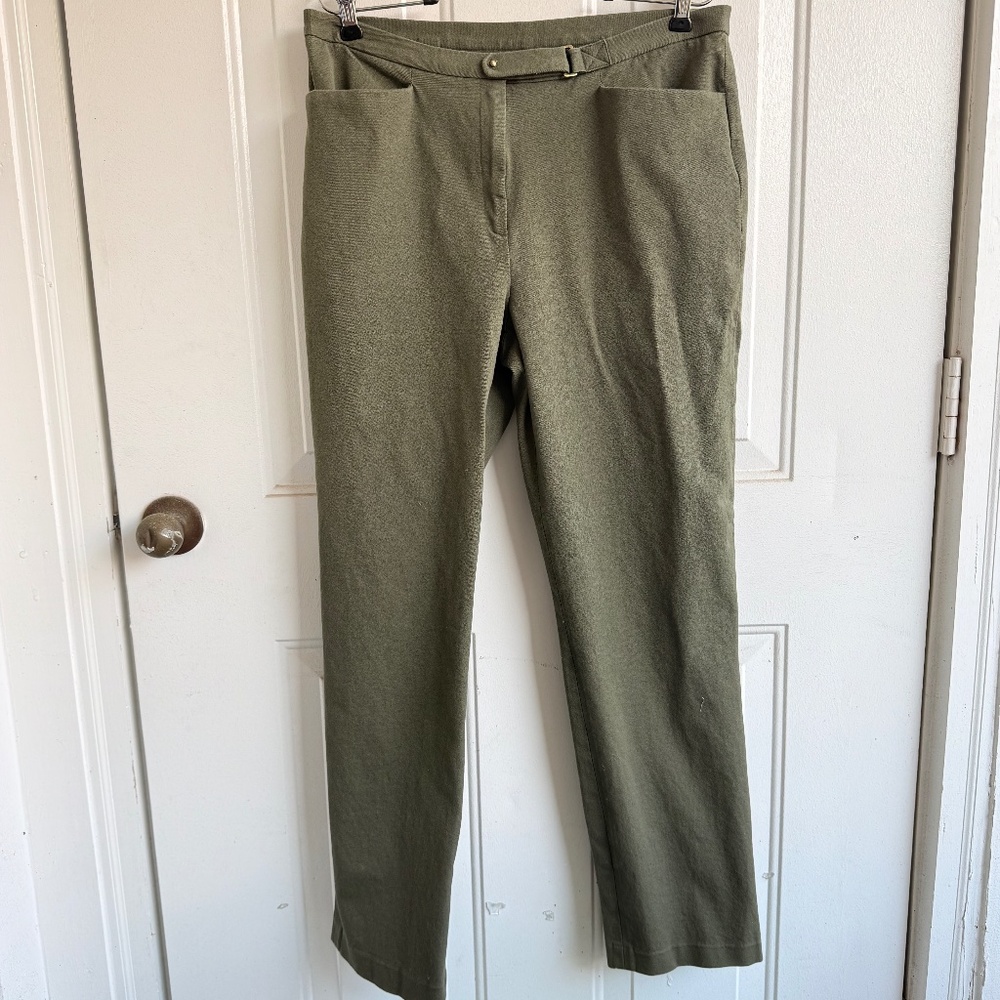 Lauren Ralph Lauren | Olive Casual Zipper Pants | Size 14 | Cotton/Spandex‎